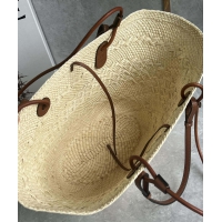【LOEWE】ロエベ スーパーコピー アナグラム バスケットバッグ ミディアム（イラカヤシ&カーフ）ナチュラル/タン A223T43X02