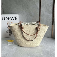 【LOEWE】ロエベ スーパーコピー アナグラム バスケットバッグ ミディアム（イラカヤシ&カーフ）ナチュラル/タン A223T43X02