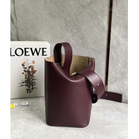 【LOEWE】ロエベ スーパーコピー ペブル バケットバッグ ミディアム（メローカーフ）ダークバーガンディ AANBBBWX01