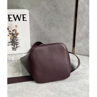 【LOEWE】ロエベ スーパーコピー ペブル バケットバッグ ミディアム（メローカーフ）ダークバーガンディ AANBBBWX01