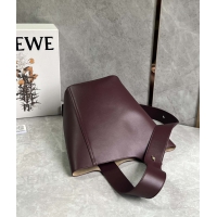 【LOEWE】ロエベ スーパーコピー ペブル バケットバッグ ミディアム（メローカーフ）ダークバーガンディ AANBBBWX01