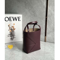 【LOEWE】ロエベ スーパーコピー パズルフォルドトート ミニ（シャイニーカーフ） ダークバーガンディ A657V25X01