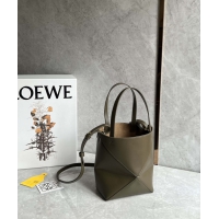 【LOEWE】ロエベ スーパーコピー パズルフォルドトート ミニ（シャイニーカーフ）ダークカーキグリーン A657V25X01 