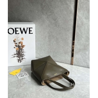 【LOEWE】ロエベ スーパーコピー パズルフォルドトート ミニ（シャイニーカーフ）ダークカーキグリーン A657V25X01 