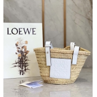 【LOEWE】ロエベ スーパーコピー  バスケットバッグ スモール（ヤシの葉&カーフ）ナチュラル/ホワイト A223S93X04