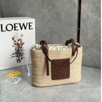 【LOEWE】ロエベ スーパーコピー スクエア バスケットバッグ スモール （ラフィア&カーフ）ナチュラル A223099X02