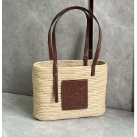 【LOEWE】ロエベ スーパーコピー スクエア バスケットバッグ スモール （ラフィア&カーフ）ナチュラル A223099X02