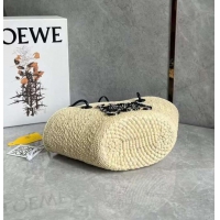 【LOEWE】ロエベ スーパーコピー アナグラム バスケットバッグ スモール （イラカヤシ＆カーフ）ナチュラル/ブラック A223P65X01