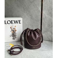 【LOEWE】ロエベ スーパーコピー フラメンコパース バケットバッグ（メローナパラム）ダークバーガンディ A411FPBX02