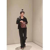 【LOEWE】ロエベ スーパーコピー フラメンコパース バケットバッグ（メローナパラム）ダークバーガンディ A411FPBX02