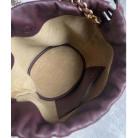 【LOEWE】ロエベ スーパーコピー フラメンコパース バケットバッグ（メローナパラム）ダークバーガンディ A411FPBX02