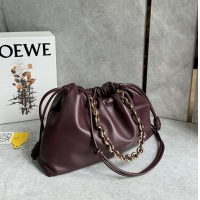 【LOEWE】ロエベ スーパーコピー フラメンコパース ラージ（メローナパラム） ダークバーガンディ A411FPDX01