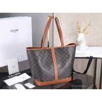【CELINE】セリーヌ スーパーコピー ミディアム カバ / トリオンフキャンバス＆カーフスキン タン（115072CAS.04LU）