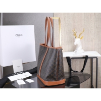 【CELINE】セリーヌ スーパーコピー ミディアム カバ / トリオンフキャンバス＆カーフスキン タン（115072CAS.04LU）