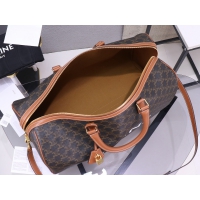 【CELINE】セリーヌ スーパーコピー ラージ ヴォヤージュバッグ / CELINEプリント入り トリオンフキャンバス タン（191472CYX.04LU）