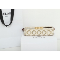 【CELINE】セリーヌ スーパーコピー ショルダーバッグ クロード / トリオンフキャンバス & カーフスキン ホワイト（194142CUZ.01BC）