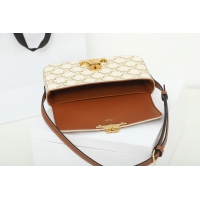 【CELINE】セリーヌ スーパーコピー ショルダーバッグ クロード / トリオンフキャンバス & カーフスキン ホワイト（194142CUZ.01BC）