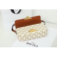 【CELINE】セリーヌ スーパーコピー ショルダーバッグ クロード / トリオンフキャンバス & カーフスキン ホワイト（194142CUZ.01BC）