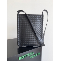 【BOTTEGA VENETA】ボッテガヴェネタ スーパーコピー ラージ フラット ループ ブラックショルダーバッグ（776204V2HL18803）