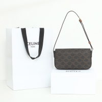【CELINE】セリーヌ スーパーコピー ショルダーバッグ クロード / トリオンフキャンバス＆カーフスキン タン（194142CUZ.04LU）