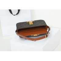 【CELINE】セリーヌ スーパーコピー ショルダーバッグ クロード / トリオンフキャンバス＆カーフスキン タン（194142CUZ.04LU）