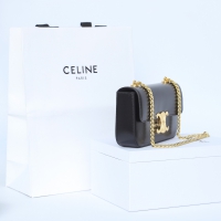 【CELINE】セリーヌ スーパーコピー チェーン ショルダーバッグ クロード / シャイニーカーフスキン ブラック（115203BF4.38NO）