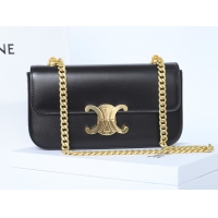 【CELINE】セリーヌ スーパーコピー チェーン ショルダーバッグ クロード / シャイニーカーフスキン ブラック（115203BF4.38NO）