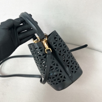 【PRADA】プラダ スーパーコピー パニエ カットアウトモチーフ レザー ミニバッグ ブラック（1BA217_2CY4_F0002_V_OOO）