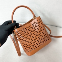 【PRADA】プラダ スーパーコピー パニエ カットアウトモチーフ レザー ミニバッグ キャラメル（1BA217_2CY4_F03BH_V_OOO）