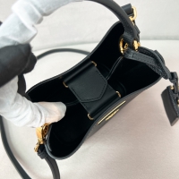【PRADA】プラダ プラダ スーパーコピーパニエ サフィアーノレザー スモールバッグ ブラック バケツバッグ（1BA217_2ERX_F0002_V_OOO）