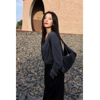 【PRADA】プラダ スーパーコピー エメ ラージ ソフトグレインレザー ショルダーバッグ ブラック（1BC228_2CYS_F0002_V_LVM）