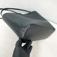 【PRADA】プラダ スーパーコピー ラージブラックパンチングレザー ショッピングバッグ（1BG503_2CY4_F0002_V_OOO）