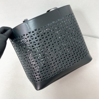 【PRADA】プラダ スーパーコピー ラージブラックパンチングレザー ショッピングバッグ（1BG503_2CY4_F0002_V_OOO）