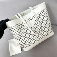 【PRADA】プラダ スーパーコピー ラージホワイトパンチングレザー ショッピングバッグ（1BG503_2CY4_F0009_V_OOO）
