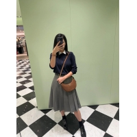 【PRADA】プラダ プラダ スーパーコピーアーケ スエード ショルダーバッグ ダークブラウン（1BC194_2C4S_F0324_V_OOO）