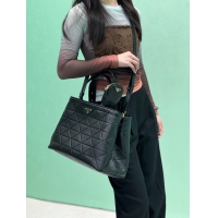 【PRADA】プラダ スーパーコピー ラージ キルトレザー トートバッグ ブラック（1BG547_2C53_F0002_V_T9I）