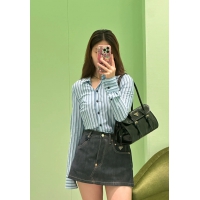 【PRADA】プラダ スーパーコピー ミディアムレザーショルダーバッグ ブラック（1BD376_2CYR_F0002_V_OOO）