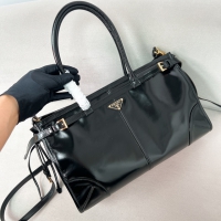 【PRADA】プラダ スーパーコピー ラージ レザー ハンドバッグ ブラック（1BA433_2CYR_F0002_V_MOO）