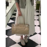 【PRADA】プラダ スーパーコピー ラージ レザー ハンドバッグ トラバーチン（1BA433_2CYR_F03MV_V_MOO）