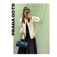 【PRADA】プラダ スーパーコピー ミディアム レザー ハンドバッグ  ダークブルー（1BA426_2CYR_F03W6_V_MOO）