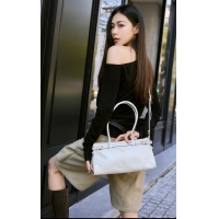 【PRADA】プラダ スーパーコピー ミディアム レザー ハンドバッグ ホワイト（1BA426_2CYR_F0PG7_V_MOO）