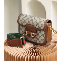 【GUCCI】グッチ スーパーコピー ホースビット 1955 GGスプリーム ミニ バッグ ブラウン（658574 HUHHG 8565）