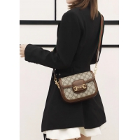 【GUCCI】グッチ スーパーコピー ホースビット 1955 GGスプリーム ミニ バッグ ブラウン（658574 HUHHG 8565）