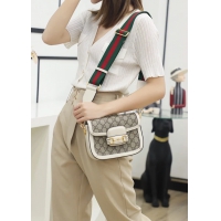 【GUCCI】グッチ スーパーコピー ホースビット 1955 GGスプリーム ミニ バッグ ホワイト（658574 HUHHG 9759）