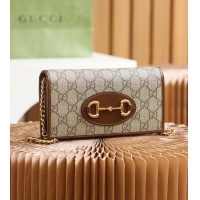 【GUCCI】グッチ スーパーコピー 1955ホースビット チェーン付きウォレット ブラウン（621892 92TCG 8563）