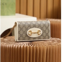 【GUCCI】グッチ スーパーコピー ホースビット1955 チェーン付きウォレット  ベージュ（621892 92TCG 9761）