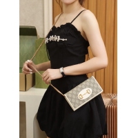 【GUCCI】グッチ スーパーコピー ホースビット1955 チェーン付きウォレット  ベージュ（621892 92TCG 9761）