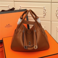 【HERMES】エルメス スーパーコピー リンディ 26 ハンドバッグ ゴールドブラウン（H073428CK37）