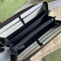 【GUCCI】グッチ〔GGマーモント〕ジップ アラウンド ウォレット ブラック ×ベージュ（456117 17WAG 1283）