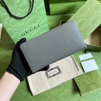【GUCCI】グッチ 〔GGマーモント〕 グレー  ジップアラウンドウォレット （456117 17WEN 1711）